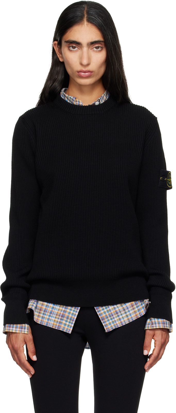Black 5100053 Full Rib RWS Wool Sweater 262828F096004
