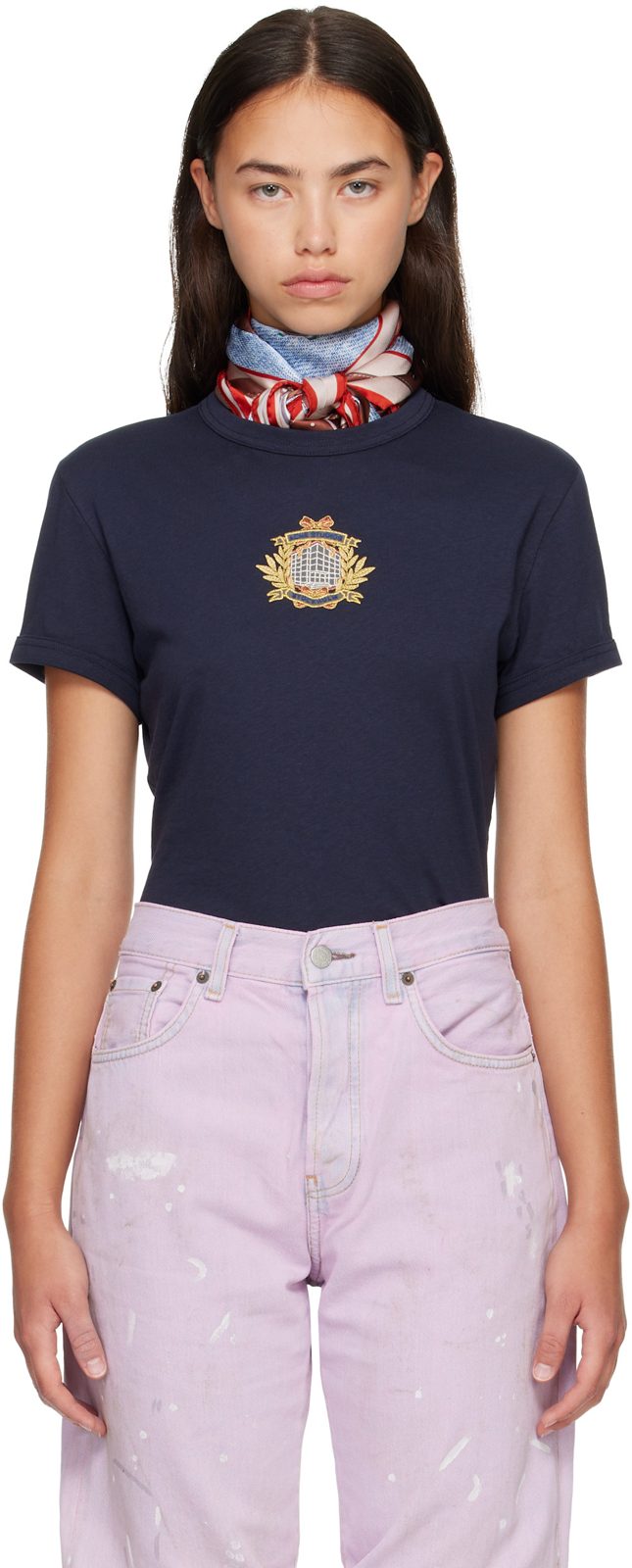 Navy Crest Logo T-shirt 262129F110062
