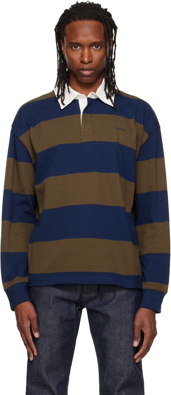 Navy & Khaki Isaac Polo 262252M212019