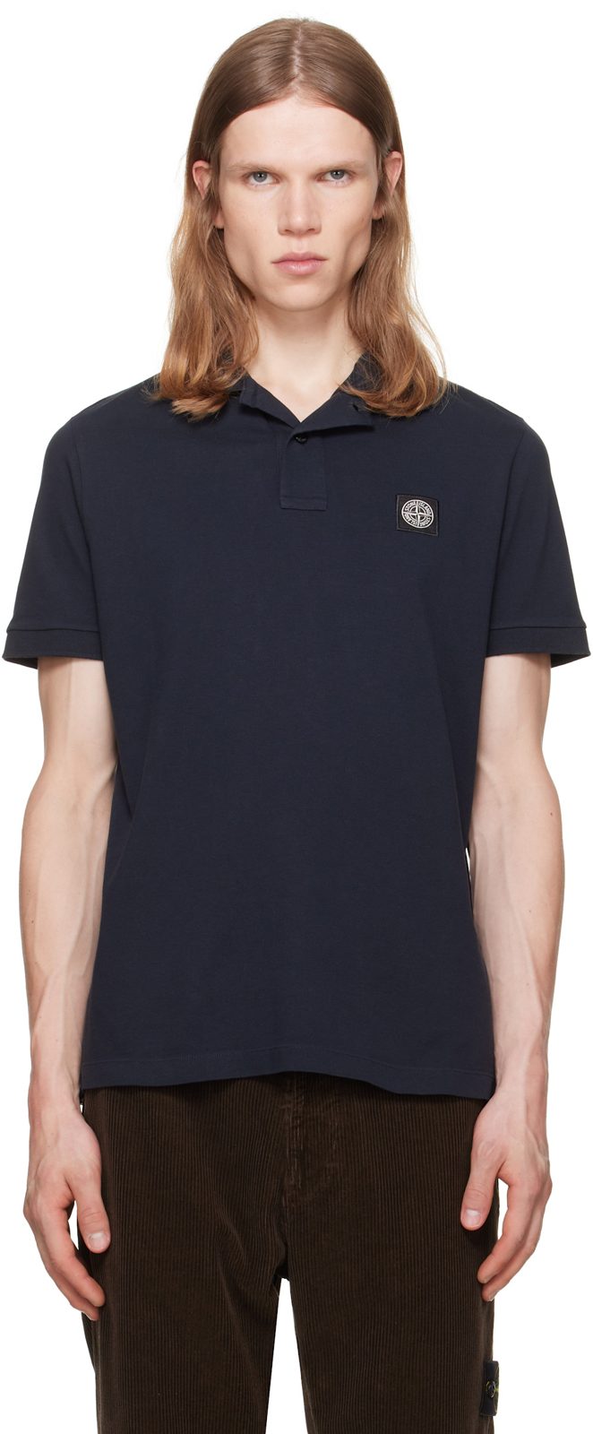 Navy 2200008 Organic Cotton Pique Stretch Polo 262828M212033
