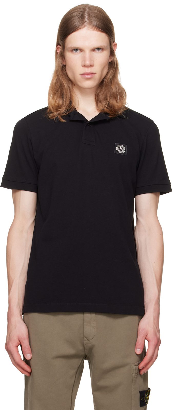 Black 2200008 Organic Cotton Pique Stretch Polo 262828M212032
