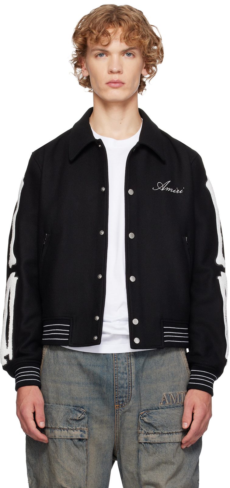 Black Bones Bomber Jacket 262886M175001