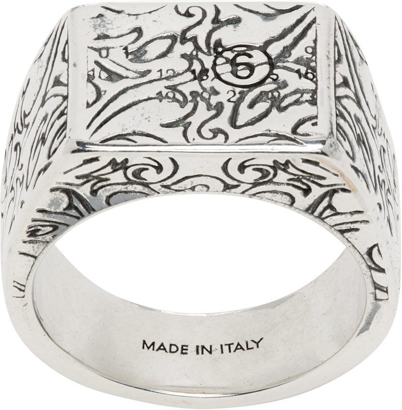 Eroded Floral Motif Ring 262188M147012