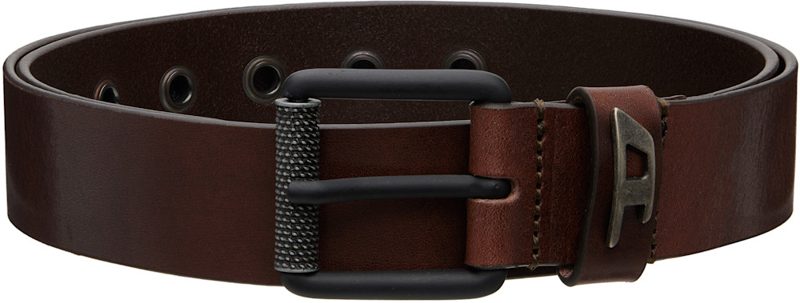 Brown 3.5cm Shiny Leather Belt 262001M131020