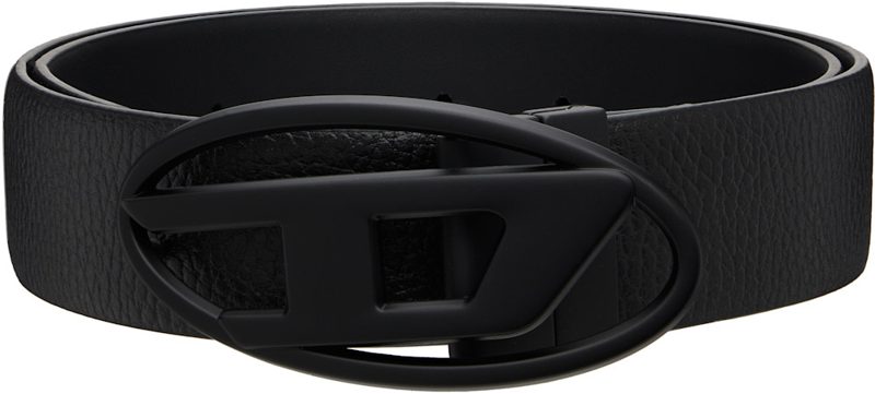 Black 3.9cm Leather Reversible Belt 262001M131019