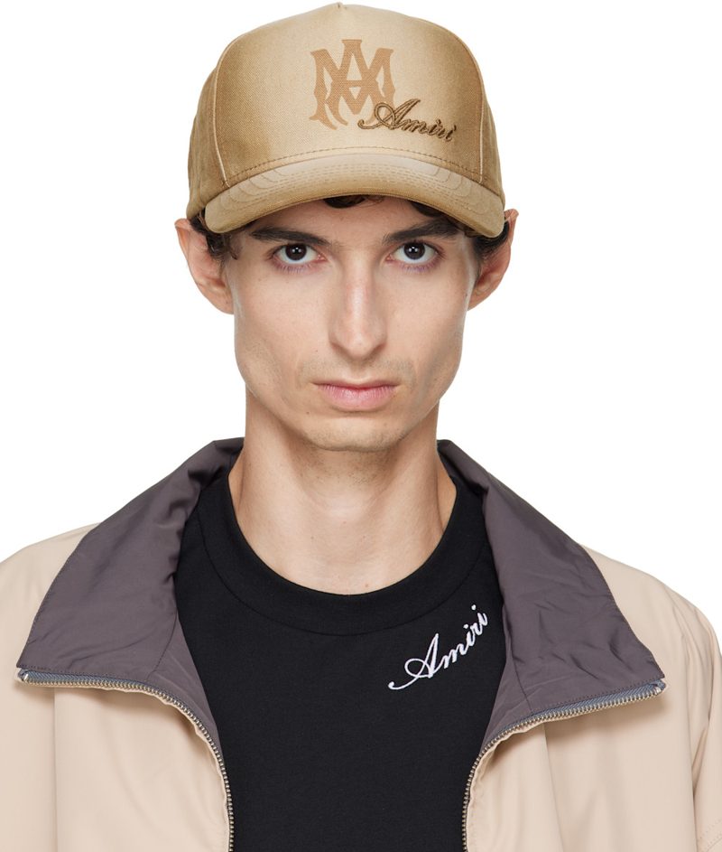 Beige MA Script Baseball Cap 262886M139014