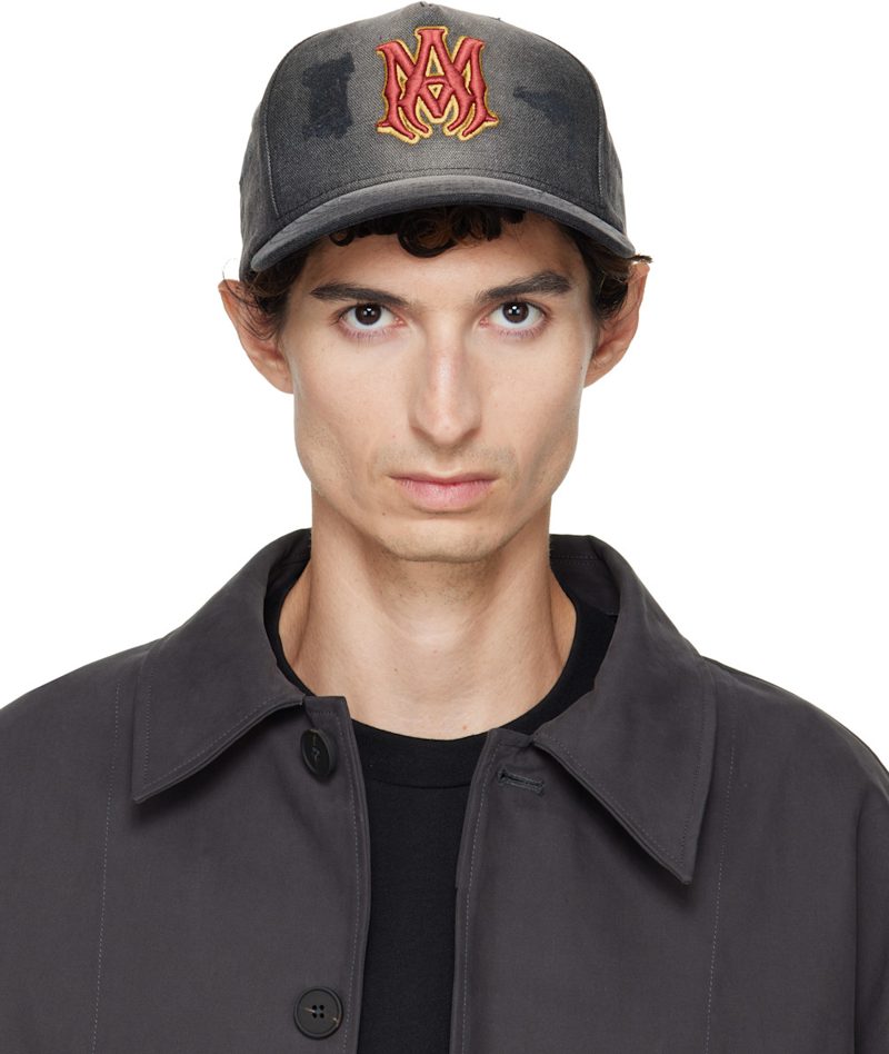 Black MA Outline Canvas Cap 262886M139023
