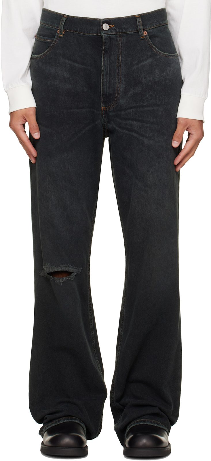 Navy Straight-Leg Jeans 262188M186004
