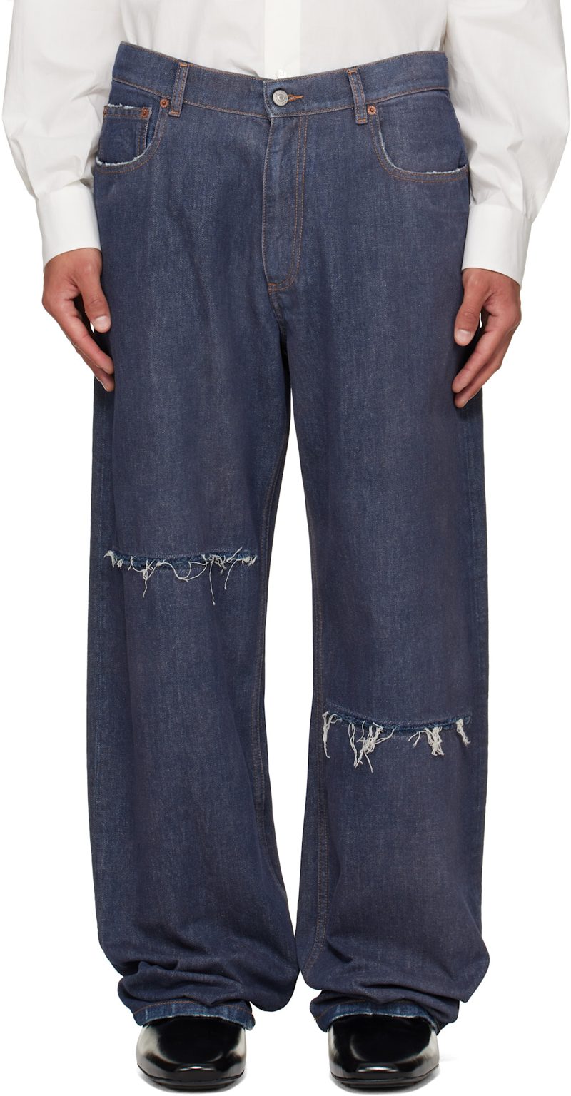 Navy Wide-Leg jeans 262188M186000