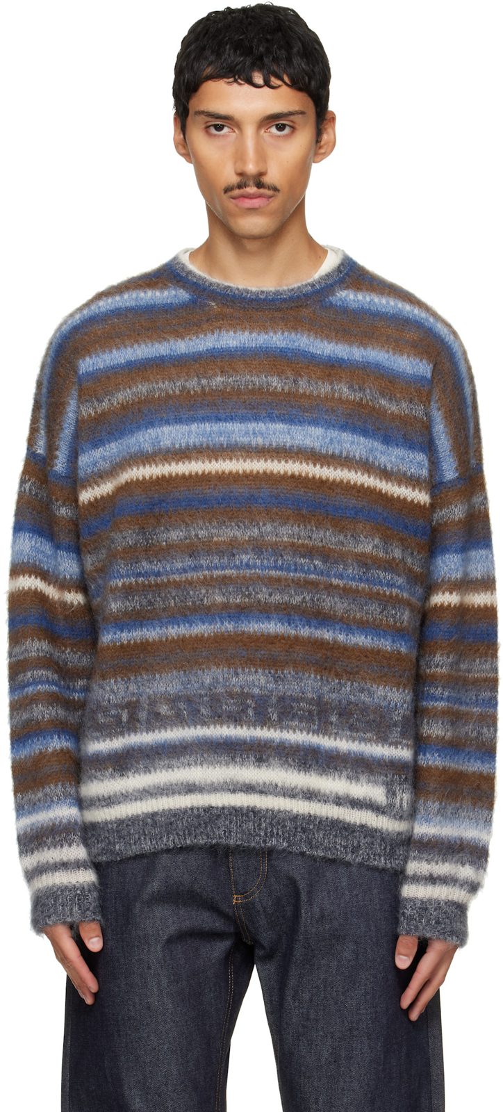 Navy & Brown Scolan Sweater 262600M201004