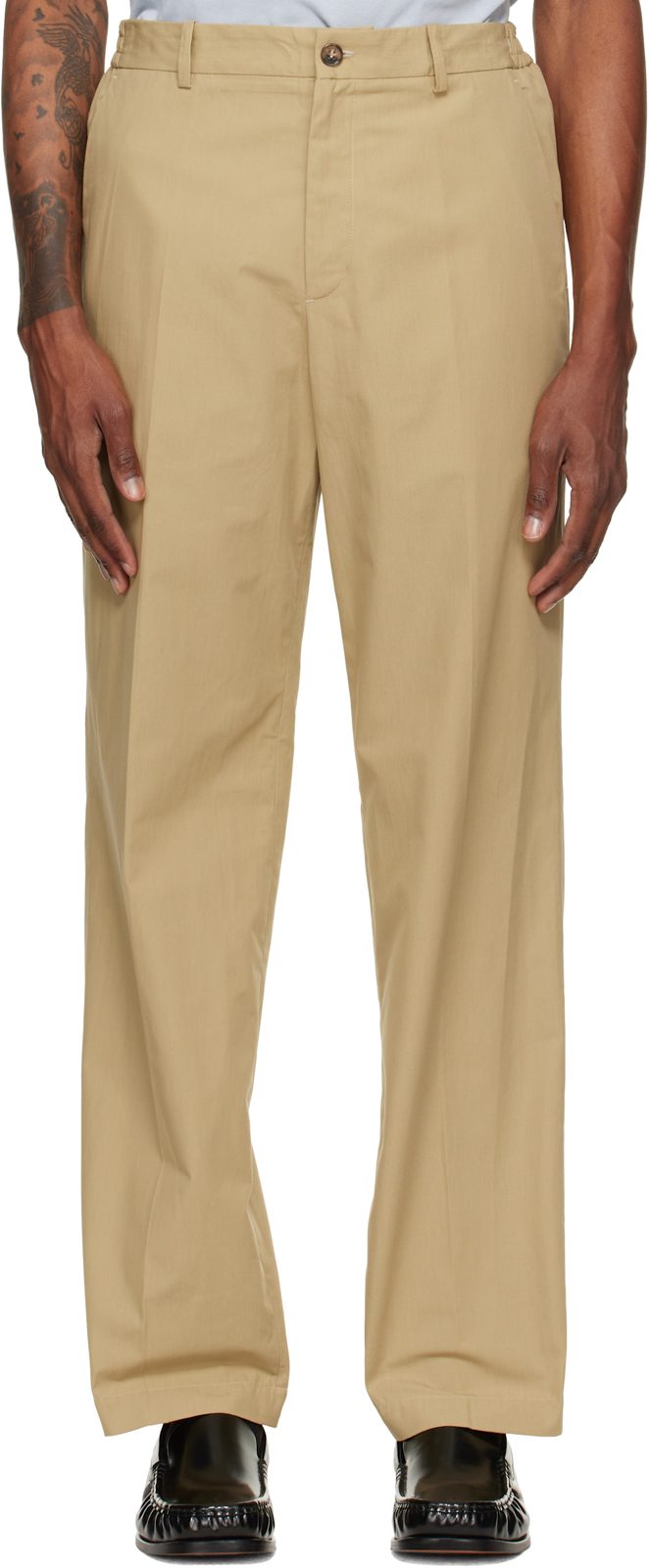 Beige Dylan Trousers 262252M191009