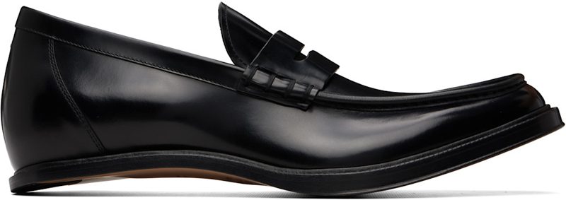 Black Heel-less Loafers 262168M231001