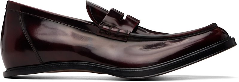 Burgundy Heel-Less Loafers 262168M231002