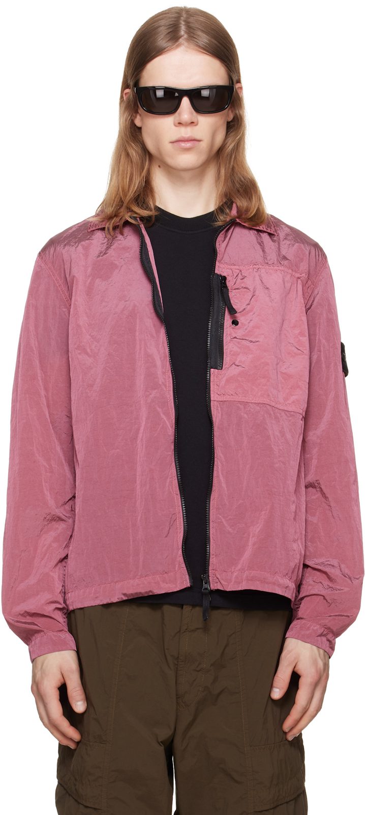 Pink 1200041 Nylon Metal Overshirt 262828M192007