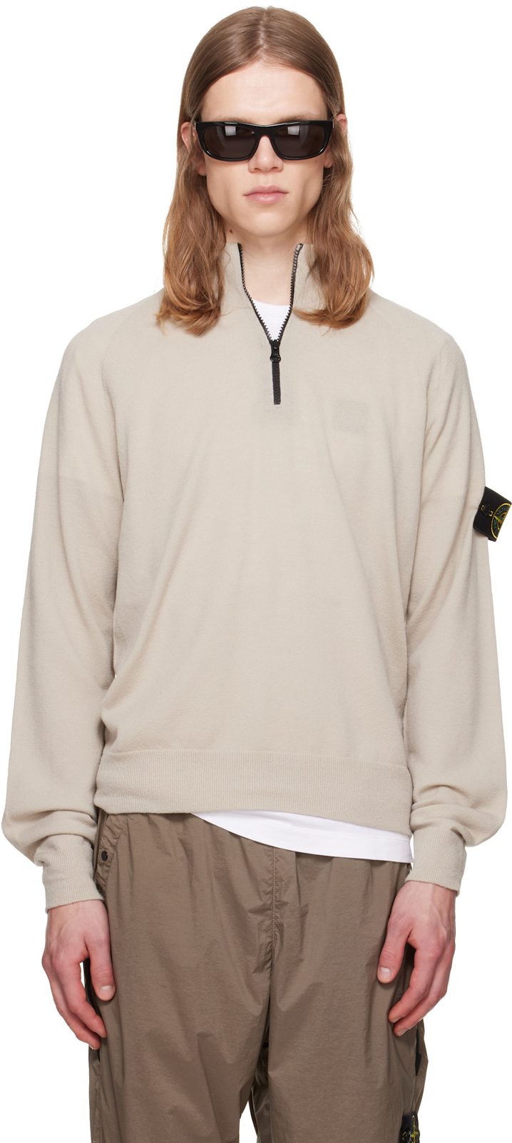 Beige 5100008 RWS Wool Polo Sweater 262828M212017