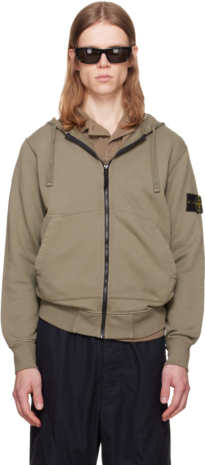 Khaki 6100061 Organic Cotton Fleece Hoodie 262828M202010