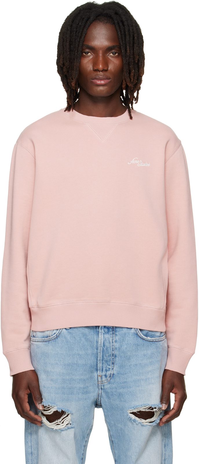 Pink Logo Fleece Sweatshirt 262129M204003