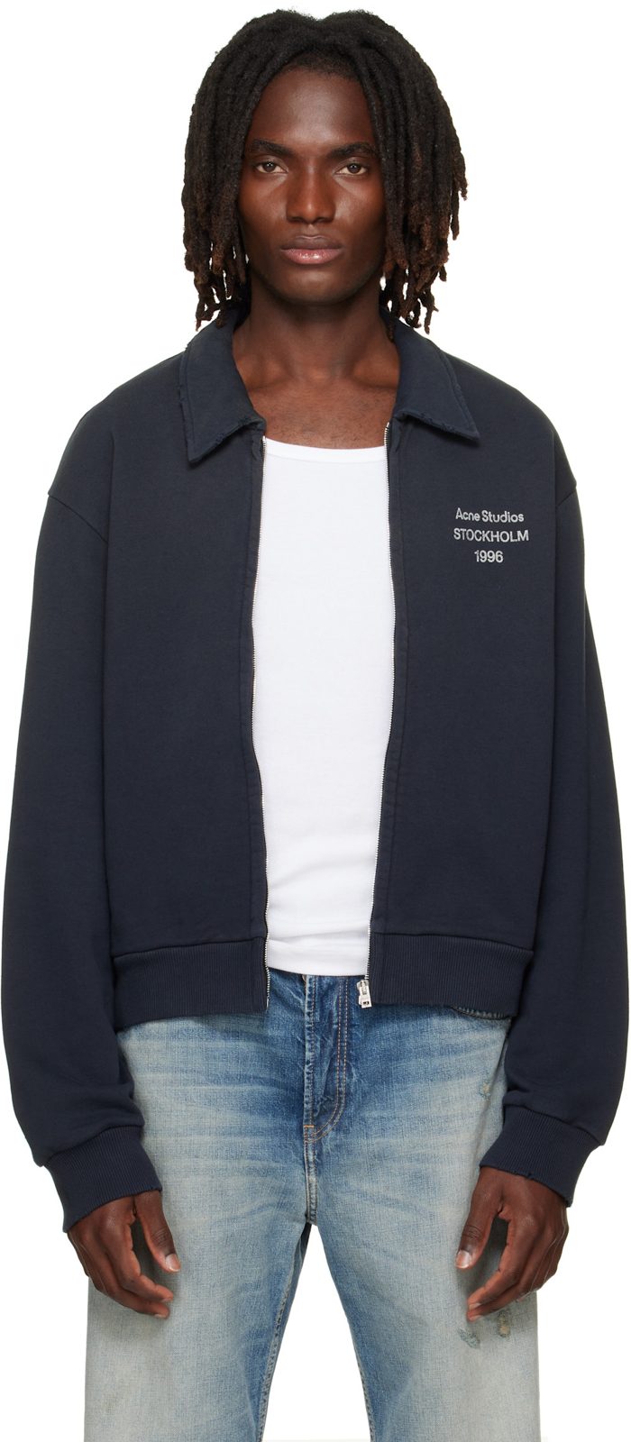 Black Zip Sweatshirt 262129M202006