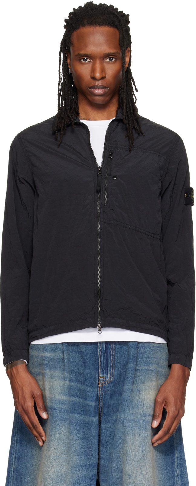 Black 1200041 Nylon Metal Overshirt 262828M192010