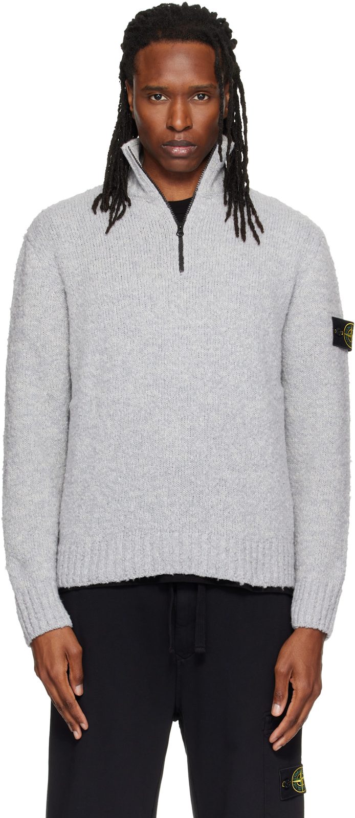 Gray 5100032 Speckled Wool Nylon Sweater 262828M212014