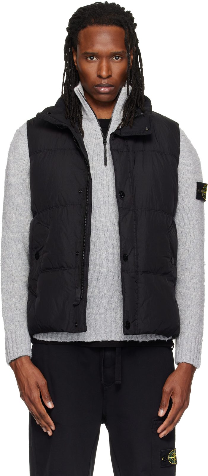 Black G100010 Crinkled Reps NY Down Vest 262828M185001