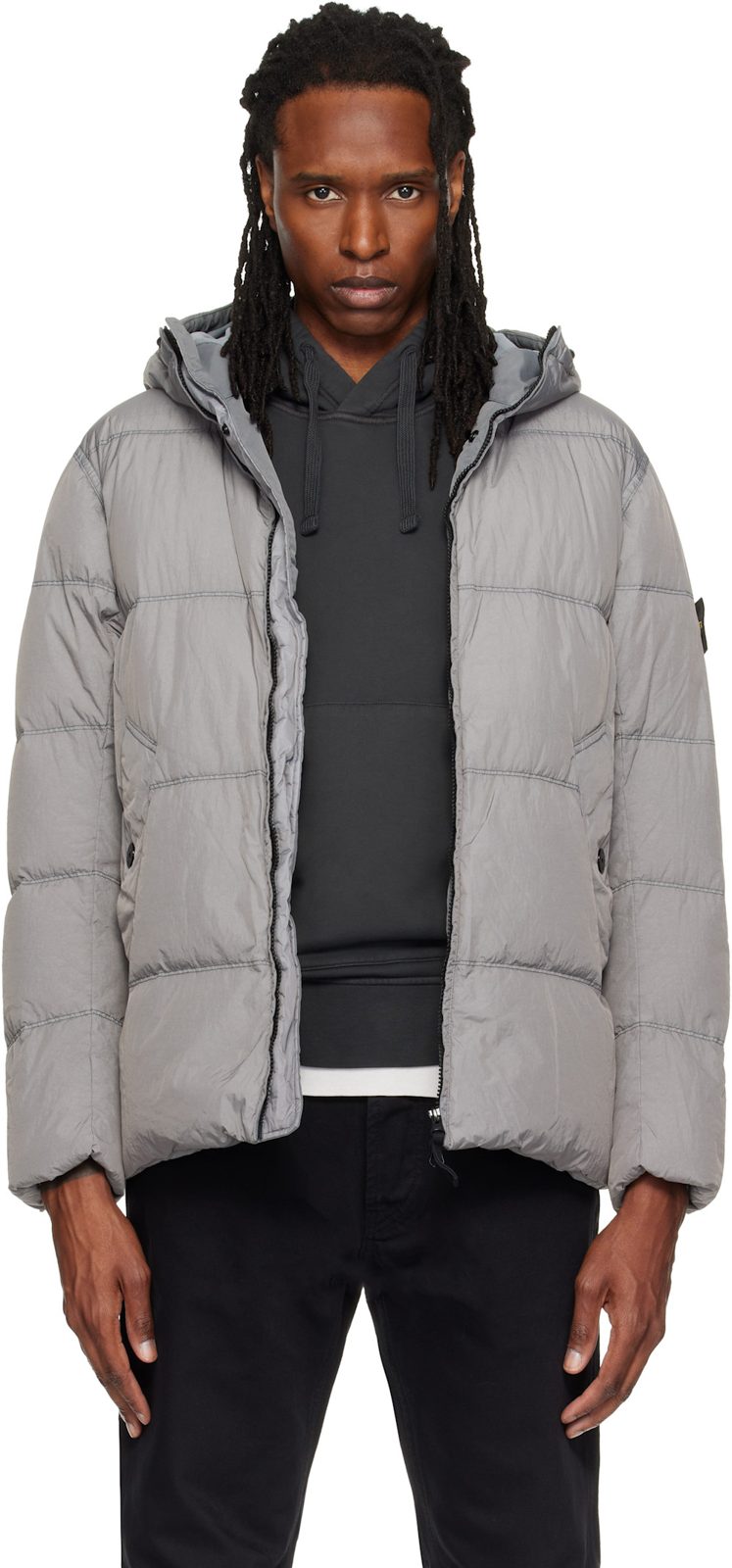 Gray 4100037 Crinkle Reps NY Down Jacket 262828M178012