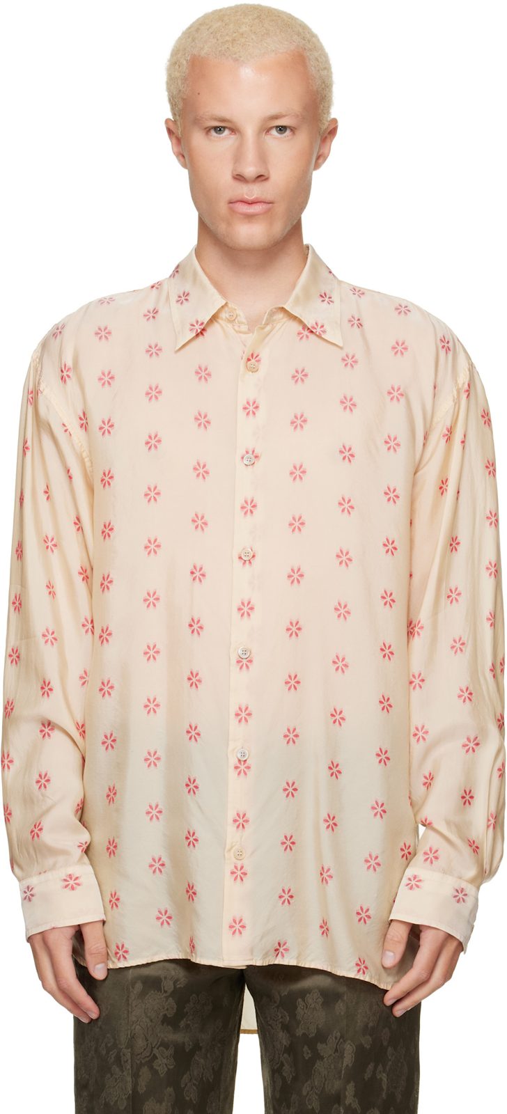 오프화이트 Loose Jacquard Shirt 262358M192060