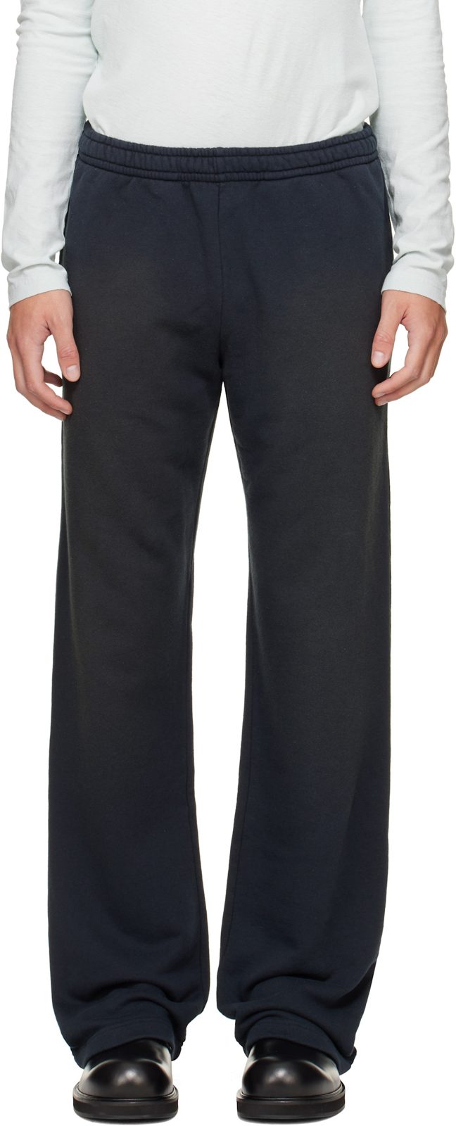 Gray Fleece Stamp Logo Trousers 262129M190002