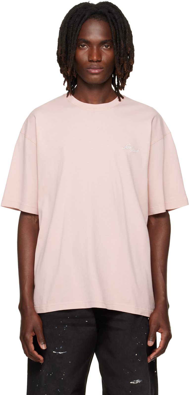 Pink Embroidered-Logo T-shirt 262129M213049