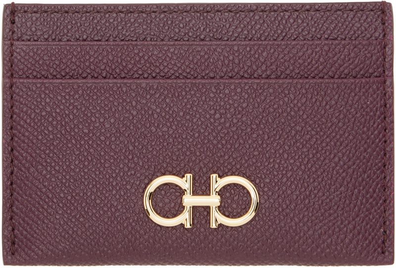 Burgundy Gancini Credit Card Holder 262270F040001