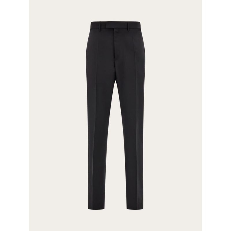 Black Tailored Cotton Trousers