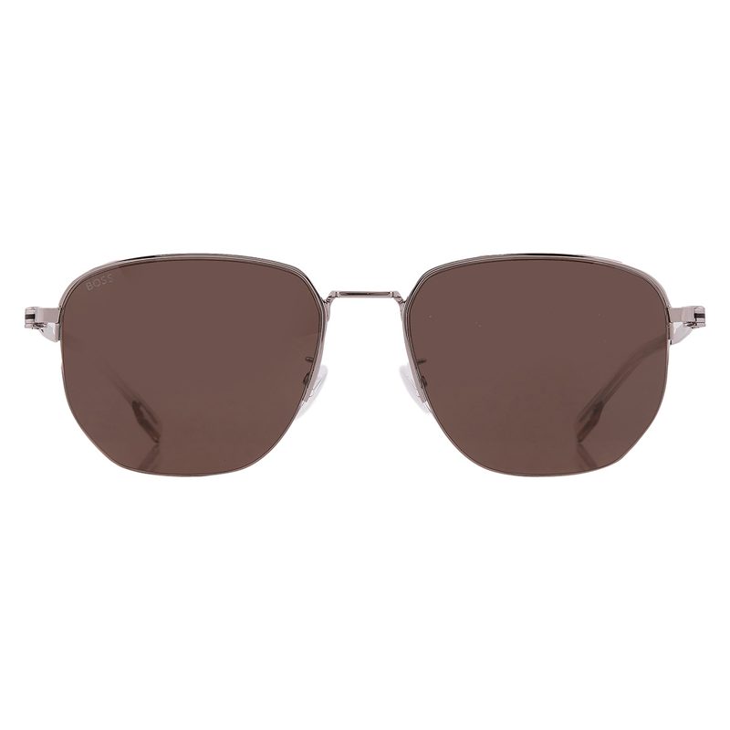 Hugo [보스] Brown Square Mens Sunglasses [보스] 1538/F/SK 06LB/70 57_Ruthenium