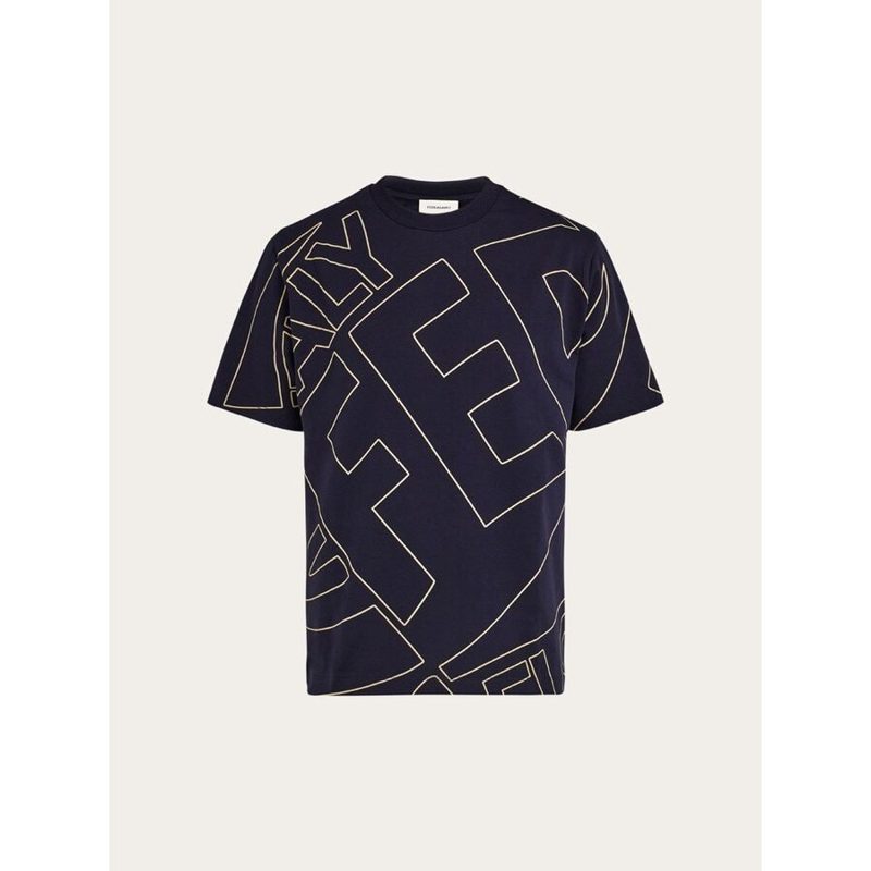 Mens Navy Cotton Short Sleeve Sweater