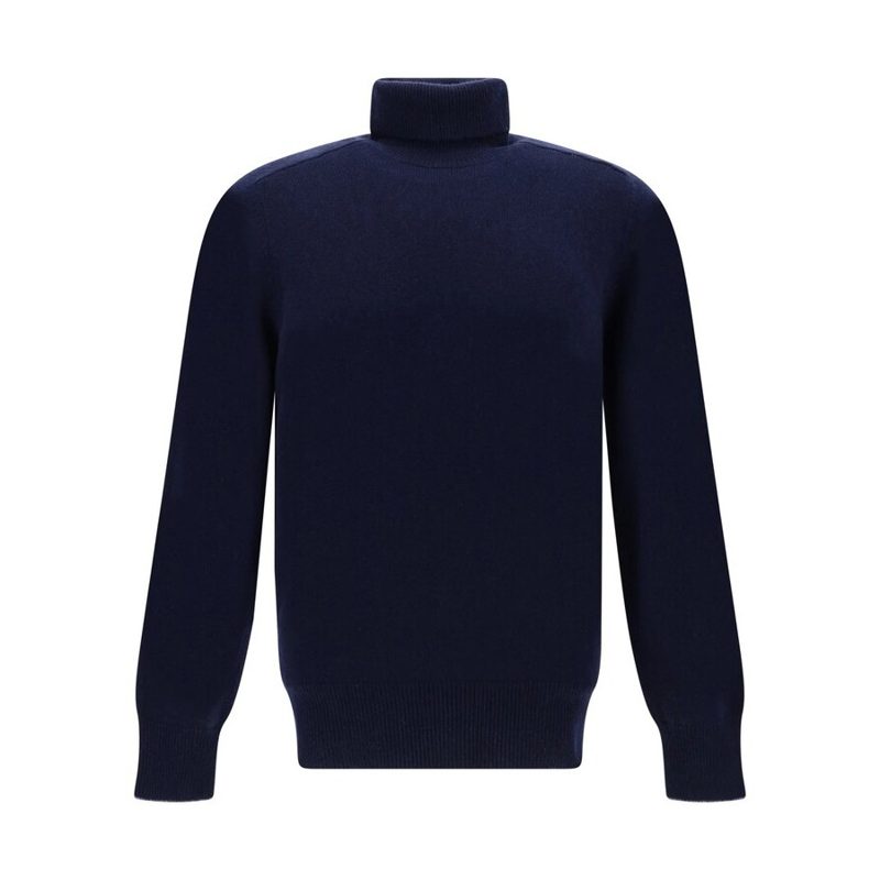 Brunello Cucinelli Navy Cashmere Turtleneck Sweater_Navy