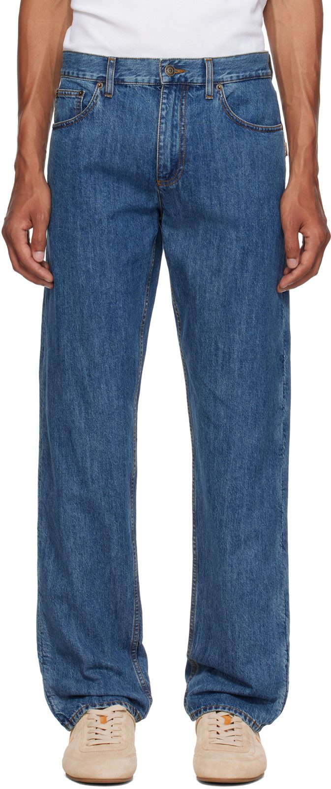 Blue Straight Jeans 262376M186001