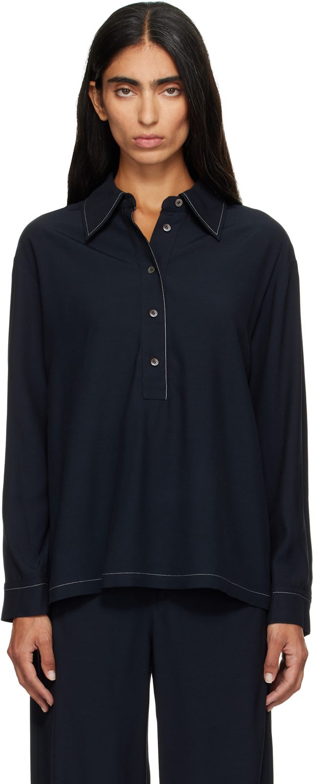 Navy Beauvoir Blouse 262252F107000
