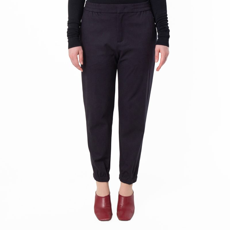 Emporio Armani Navy Jersey Twill Elasticated Waist Trousers_Navy
