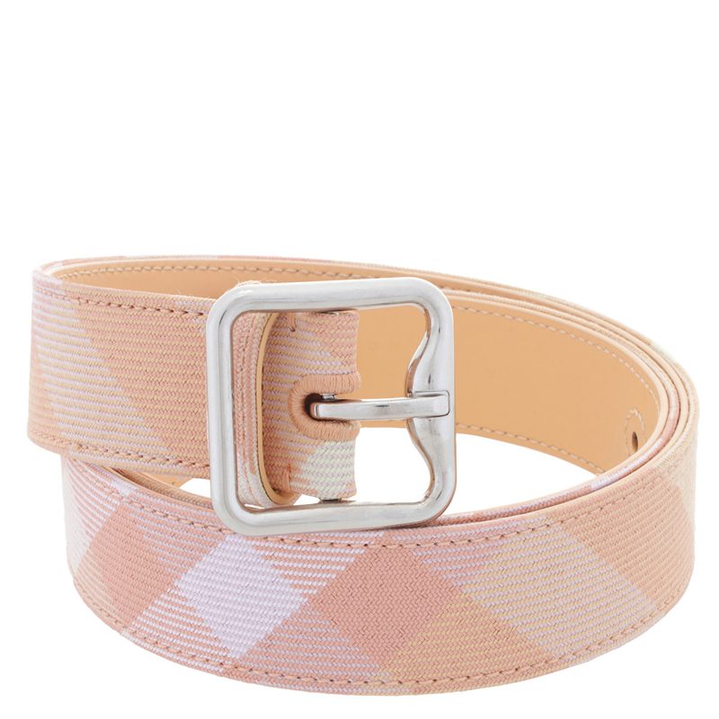 Check Pattern B Buckle Belt_Peach