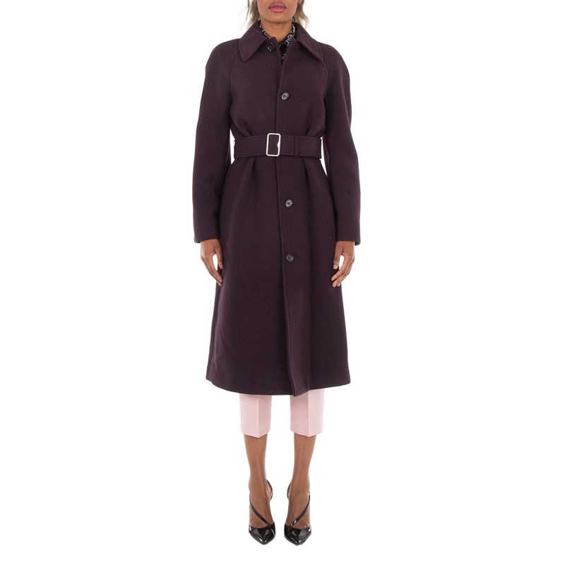 Wool Belted Coat_Berry