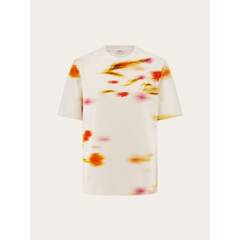 Womens Off White Printed Cotton Sweater_White