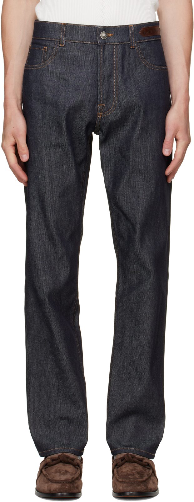 Navy Straight-Leg Jeans 262254M186000