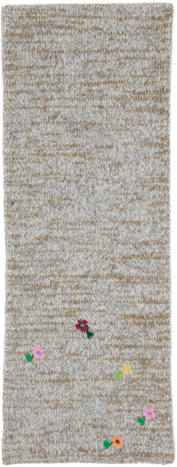 Gray Wool & Cashmere Scarf 262358M150004