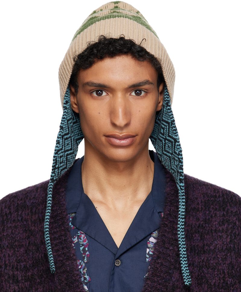Multicolor Jacquard Wool Beanie 262358M138003