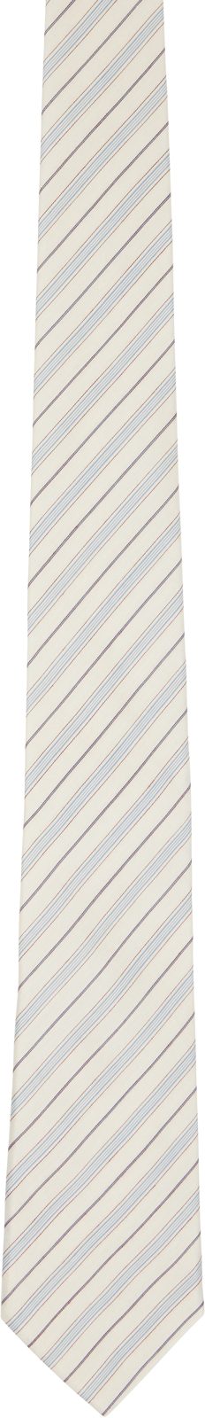 Paul Smith [오프화이트] & Blue Shirting Stripe Tie 262260M158010