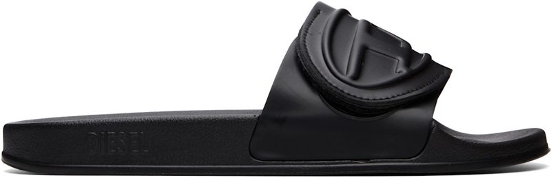 Black SA-Bloop Strap Pool Slides 262001M234000