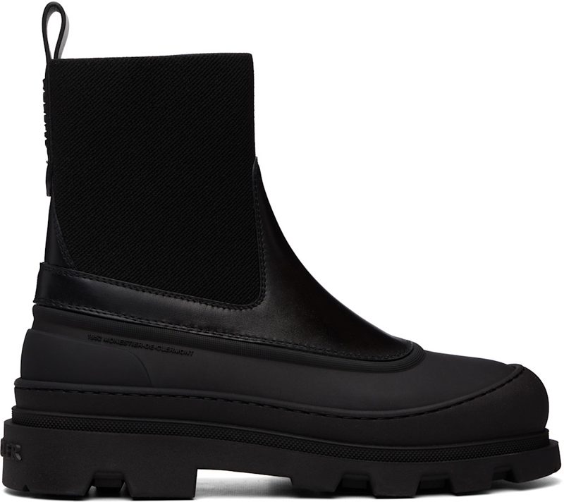 Black Vera Edge Leather Ankle Boots 262111F113002