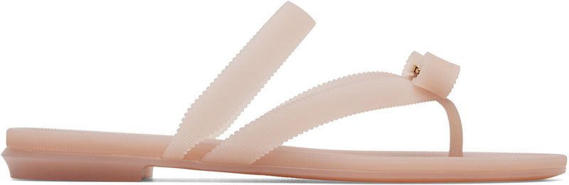 Pink Vara Bow Jelly Thong Sandals 262270F124002