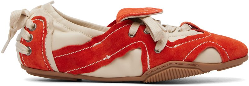 ์คํํ์ดํธ & Orange Suede Lace-Up Sneakers 262129F128001