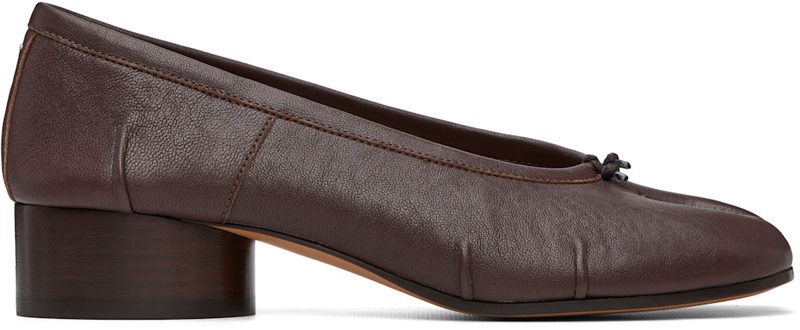 Brown Tabi Ballerina Heels 262168F122003