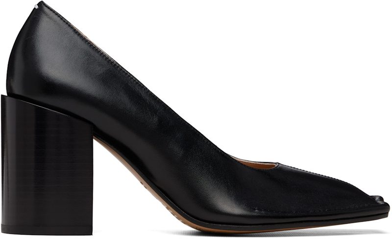 Black Piped Heels 262168F122011